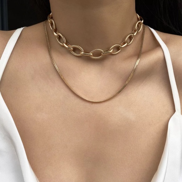 🔥NEW 18K Gold Choker Chain Necklace🔥 - Picture 2 of 6